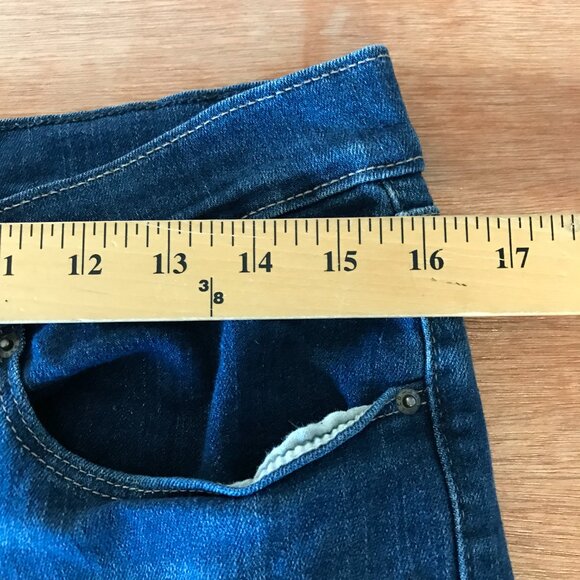 Levi's Strauss Signature Straight Jeans Women W30 10M Blue High Rise Dark Wash - Picture 12 of 14